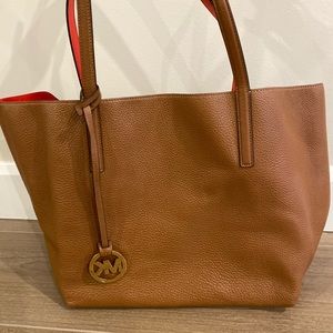 reversible brown/ red Michael Kors tote